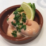 Starter - prawn cocktail (using free from tomato ketchup and mayo)